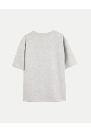 Camiseta Relaxed Fit Manga Corta Con Bolsillo  Para Hombre Gris Atmos