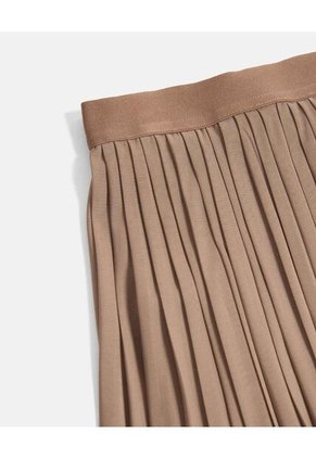 Falda Mesh Plisada Con Biker  Para Mujer Café Atmos