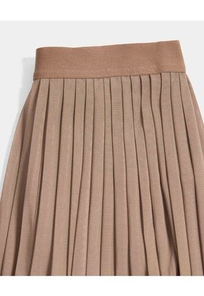 Falda Mesh Plisada Con Biker  Para Mujer Café Atmos