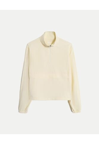 Chaqueta Rompevientos Half Zipper  Para Mujer Beige Atmos Atmos