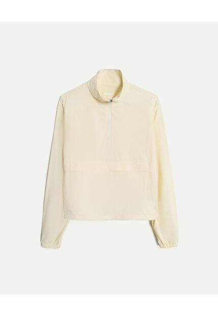 Chaqueta Rompevientos Half Zipper  Para Mujer Beige Atmos