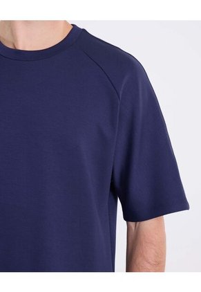 Camiseta Amplia Manga Ranglan Plush  Para Hombre Azul Atmos