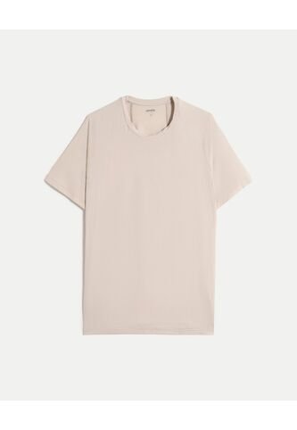 Camiseta Regular Fit Corte Angular  Para Hombre Café Atmos Atmos