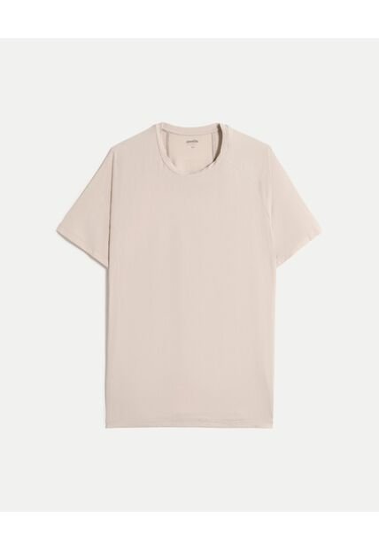 Camiseta Regular Fit Corte Angular  Para Hombre Café Atmos