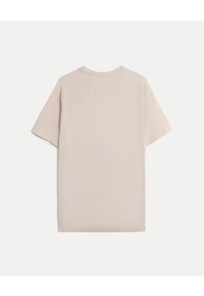 Camiseta Regular Fit Corte Angular  Para Hombre Café Atmos