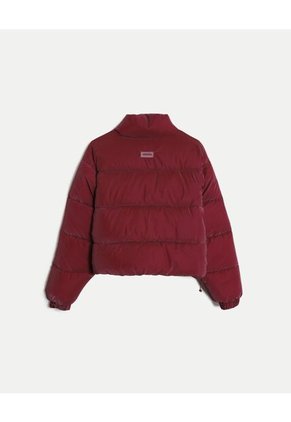 Chaqueta Acolchada Cuello Alto  Para Mujer Vino Atmos