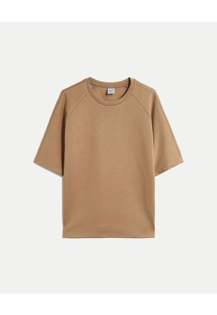 Camiseta Amplia Manga Ranglan Plush  Para Hombre Café Atmos