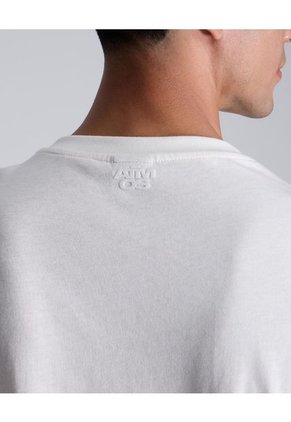 Camiseta Para Hombre Manga Corta Cuello Redondo Color Marfil Marca Atmos #32090178