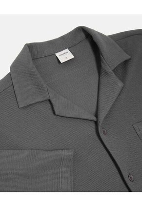 Camisa Para Hombre Sobrecamisa Manga Corta Color Gris Marca Atmos #32010002