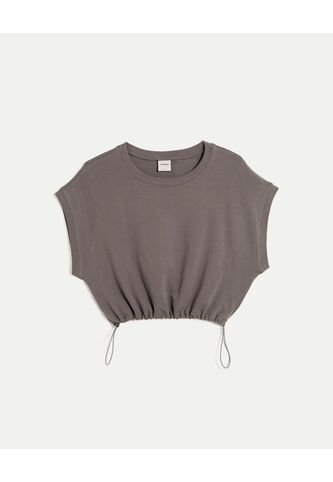 Camiseta Para Mujer Manga Corta Cuello Redondo Color Gris Marca Atmos #31090217 Atmos