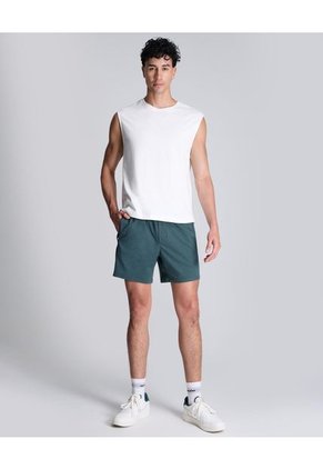 Bermuda Para Hombre Deportiva Largo Color Verde Oscuro Marca Atmos #32100044