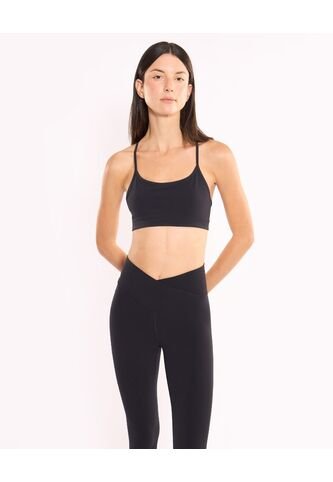 Top Con Tiras Soporte Bajo Aerius Skin  Para Mujer Negro Atmos Atmos