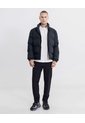 Chaqueta Acolchada Pu Cuello Alto  Para Hombre Negro Atmos de Atmos