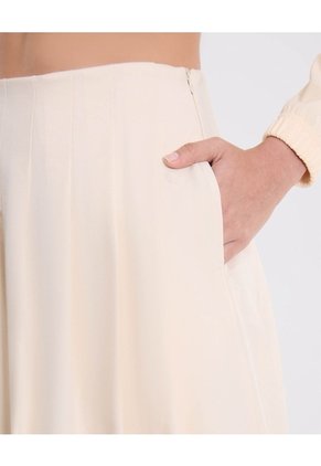 Falda Tableada Silueta Fluida Para Mujer  Deportiva  Color Beige Marca Atmos