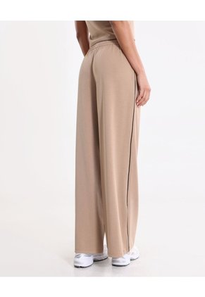 Pantalón Amplio Básico Con Venas Plush Para Mujer Deportiva Color Beige Marca Atmos