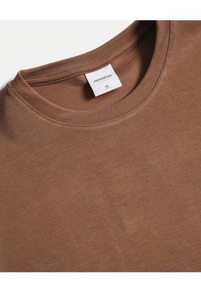 Camiseta Slim Fit Básica Plush Para Hombre Café Atmos