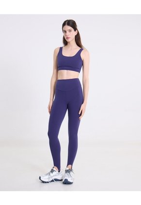 Leggins Regular Con Estribos Para Mujer Azul Atmos