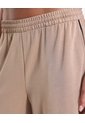 Pantalón Amplio Básico Con Venas Plush Para Mujer  Deportiva  Color Beige Marca Atmos de Atmos