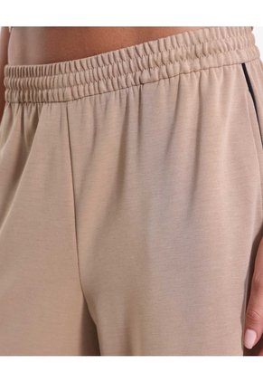 Pantalón Amplio Básico Con Venas Plush Para Mujer Deportiva Color Beige Marca Atmos
