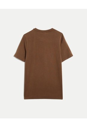 Camiseta Slim Fit Básica Plush Para Hombre Café Atmos