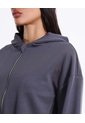 Buzo Hoodie Crop Full Zipper Plush Para Mujer  Deportiva  Color Gris Marca Atmos de Atmos
