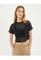 Camiseta Malla Deportiva Para Mujer  Deportiva  Color Negro Marca Atmos de Atmos