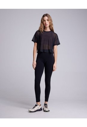 Camiseta Malla Deportiva Para Mujer Deportiva Color Negro Marca Atmos
