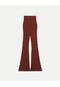 Pantalón Flare Tejido Tiro Alto Para Mujer  Deportiva  Color Terracota Marca Atmos de Atmos
