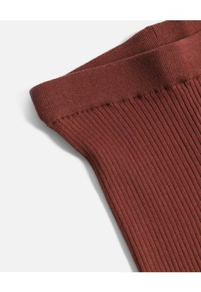 Pantalón Flare Tejido Tiro Alto Para Mujer Deportiva Color Terracota Marca Atmos