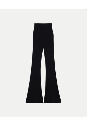 Pantalón Flare Tejido Tiro Alto Para Mujer  Deportiva  Color Negro Marca Atmos Atmos