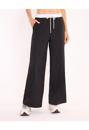 Pantalón Amplio Alotech Con Pretina Para Mujer  Deportiva  Color Negro Marca Atmos