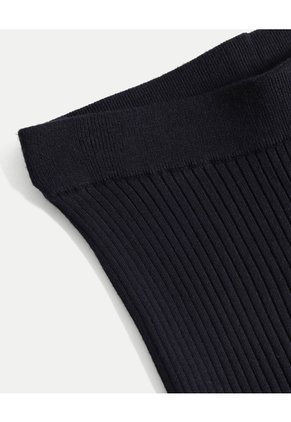 Pantalón Flare Tejido Tiro Alto Para Mujer Deportiva Color Negro Marca Atmos