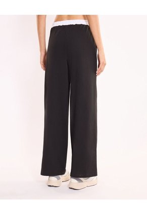 Pantalón Amplio Alotech Con Pretina Para Mujer  Deportiva  Color Negro Marca Atmos