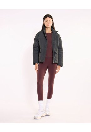 Chaqueta Acolchada Cuello Alto Funcional Para Mujer  Deportiva  Color Negro Marca Atmos