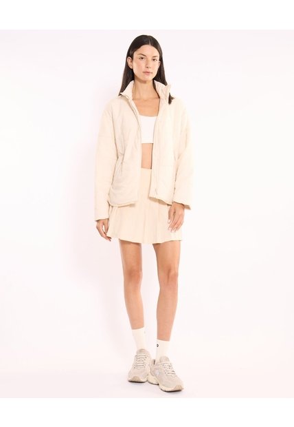 Falda Tableada Silueta Fluida Para Mujer  Deportiva  Color Beige Marca Atmos
