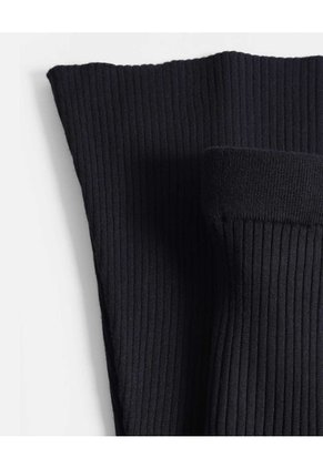 Pantalón Flare Tejido Tiro Alto Para Mujer Deportiva Color Negro Marca Atmos