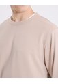 Buzo Cuello Redondo Burda Liviana  Para Hombre Beige Atmos de Atmos