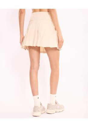 Falda Tableada Silueta Fluida Para Mujer Deportiva Color Beige Marca Atmos