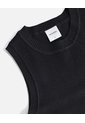Camiseta Tejida Manga Sisa Acanalada Para Mujer  Deportiva  Color Negro Marca Atmos de Atmos