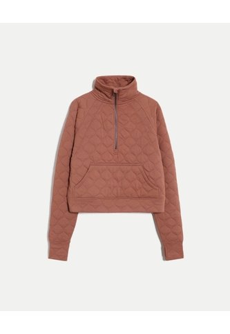 Chaqueta Acolchada Half Zipper Fit Relajado Para Mujer  Deportiva  Color Café Marca Atmos Atmos