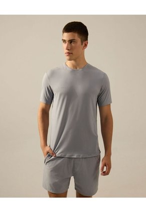 Camiseta Manga Corta Con Reflectivo Posterior Para Hombre Gris Atmos
