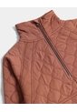 Chaqueta Acolchada Half Zipper Fit Relajado Para Mujer  Deportiva  Color Café Marca Atmos de Atmos