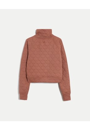 Chaqueta Acolchada Half Zipper Fit Relajado Para Mujer  Deportiva  Color Café Marca Atmos
