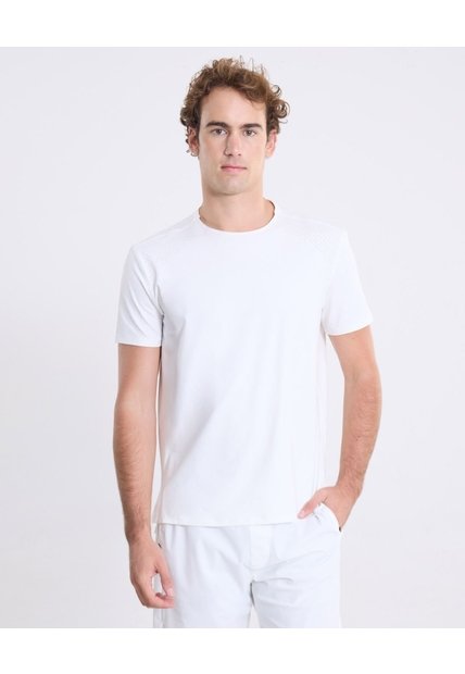 Camiseta Corte Láser Regular Fit  Para Hombre Blanco Atmos