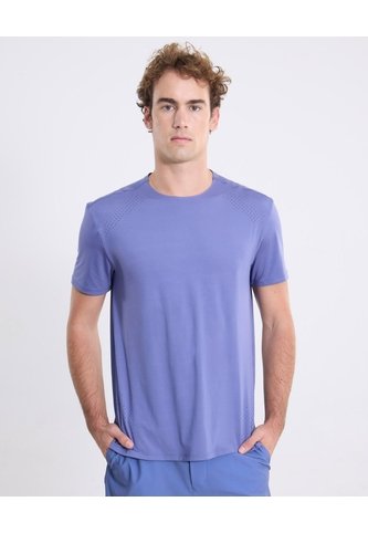 Camiseta Corte Láser Regular Fit  Para Hombre Azul Atmos Atmos