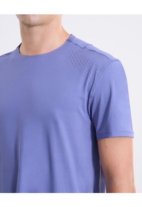 Camiseta Corte Láser Regular Fit  Para Hombre Azul Atmos