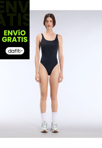 Enterizo Deportivo Escote Redondo  Para Mujer Negro Atmos