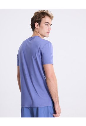 Camiseta Corte Láser Regular Fit  Para Hombre Azul Atmos