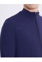Buzo Cuello Alto Half Zipper Con Bolsillos  Para Hombre Azul Atmos de Atmos