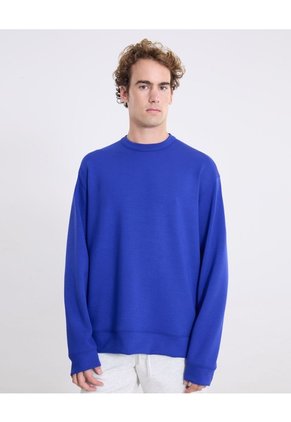 Buzo Oversize Cuello Redondo Plush  Para Hombre Azul Atmos